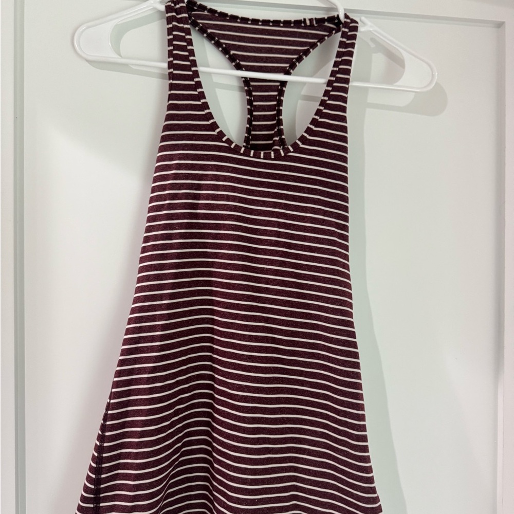 lululemon athletica Burgundy Striped Tank Top